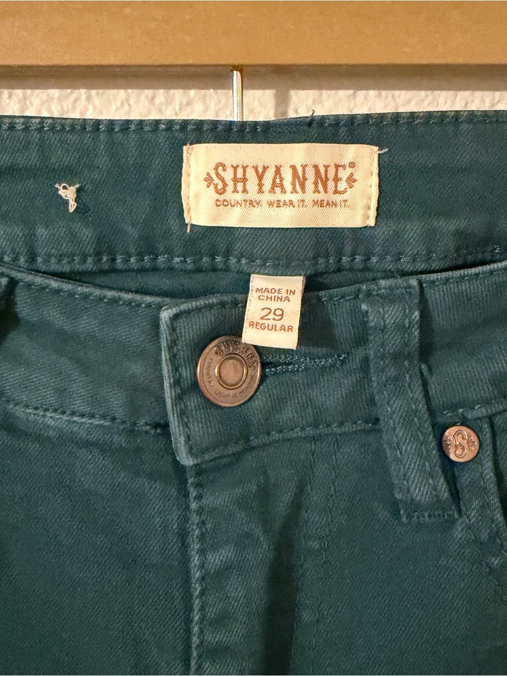 Shyanne Womens Boho Country Flare Western Bell Bottom Teal Jeans Size 29/34 - Picture 3 of 15